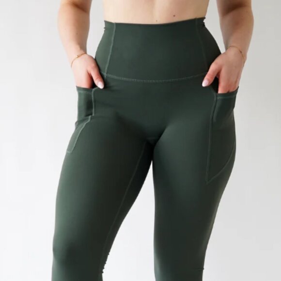 First Health Apparel Performance Pocket Leggings, Forest, Size 10 - Picture 2 of 8